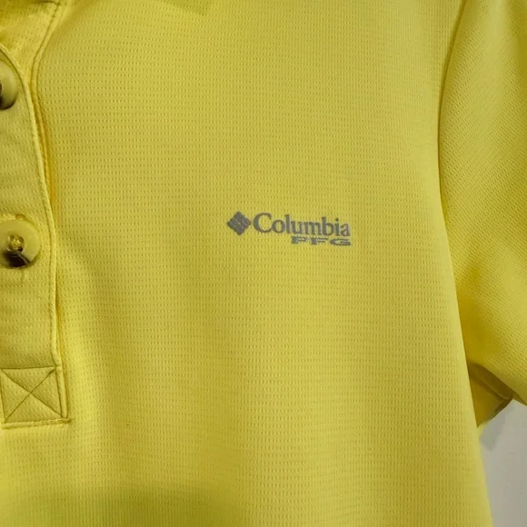 Columbia PFG Yellow Performance Polo Shirt Women’s Small Short Sleeve - Picture 5 of 6